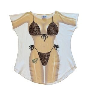 Women's or Kids Fun Beach Swimsuit Cover Up Bikini T shirt Dress